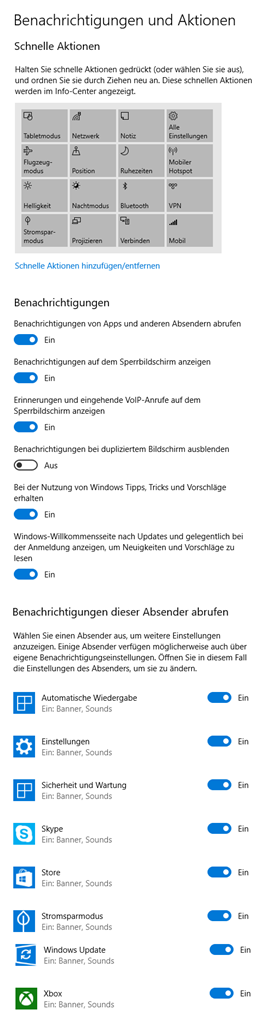 "unwichtige" Meldungen des Windows Defender Security Centers abschalten