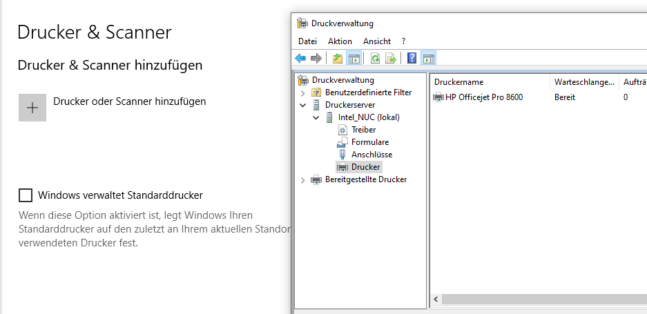 installierter Drucker wird unter W10 nicht mehr angezeigt !!