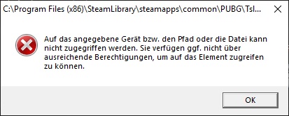 Spieleordner von PUBG in Steam eingebunden