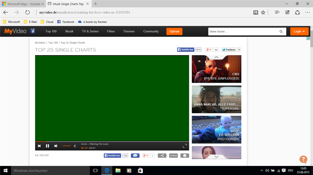 Microsoft Edge - Youtube Videos ansehen nicht möglich
