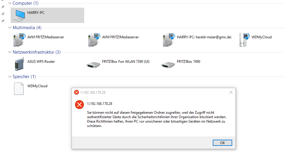 WDMyCloud mit Windows 10 Pro
