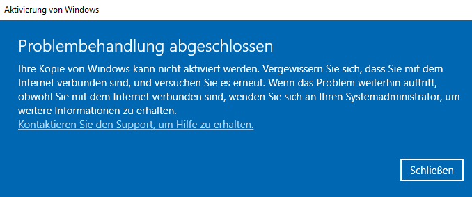 Windows 10 Aktivierung