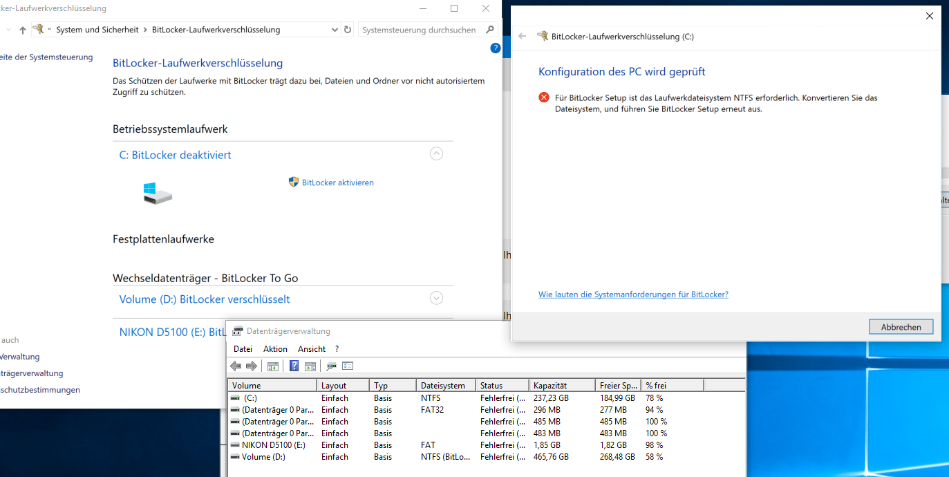 BitLocker unter Windows 10 64Bit