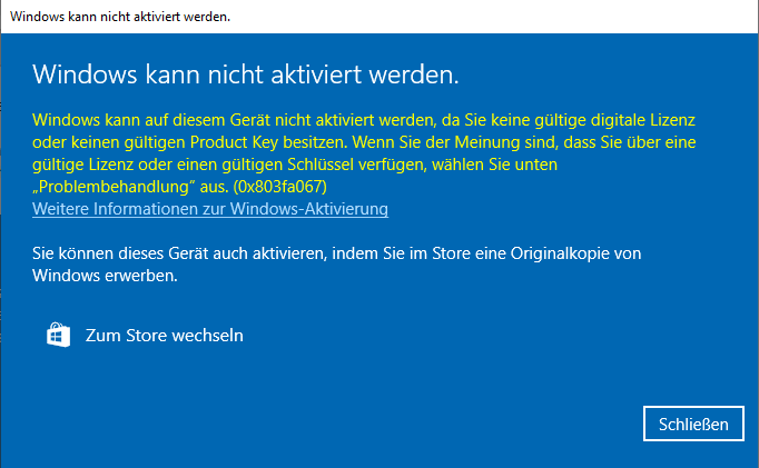 Windows 10 Aktivierung