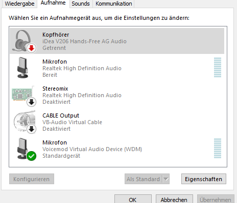 Bloototh Headset: Immer nur "Musik verbunden"