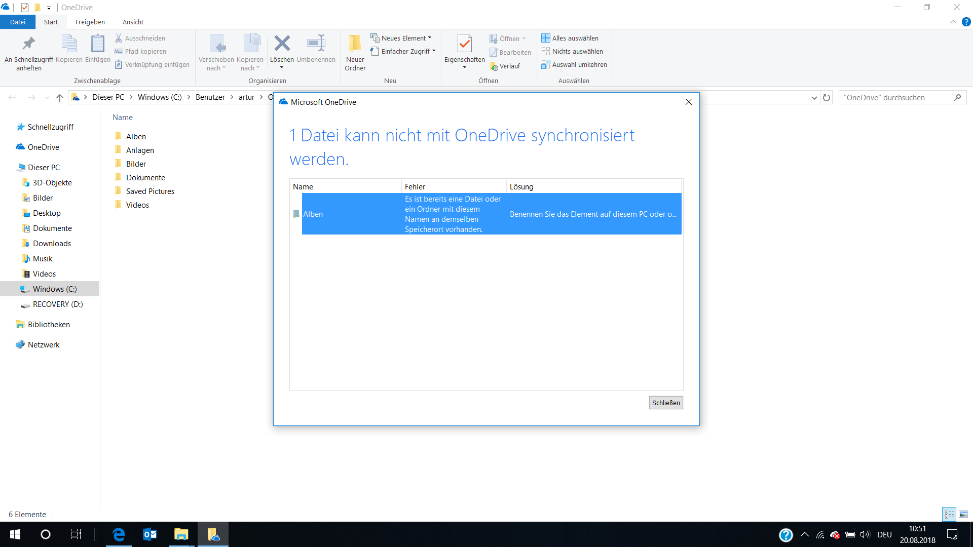 Kann OneDrive nicht löschen