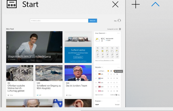 Tabs in Microsoft Edge Browser dauerhauft ausblenden