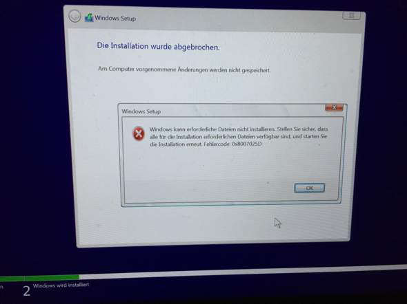 Windows 10 neu installieren mit USB Booten habe die Partition gelöscht usw dann wollte er...