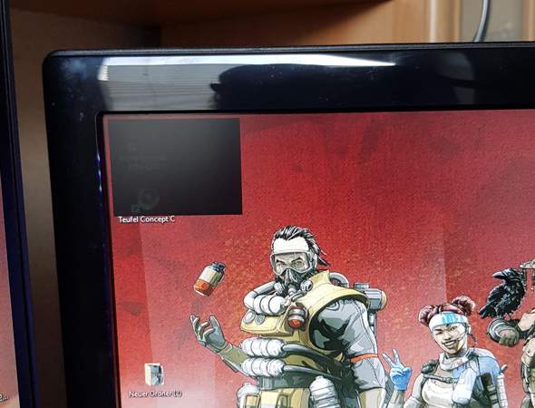 schwarzes Rechteck oben links Windows 10?