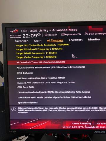 Was bedeutet Target CPU Turbo-mode frequency: 4900mhz?