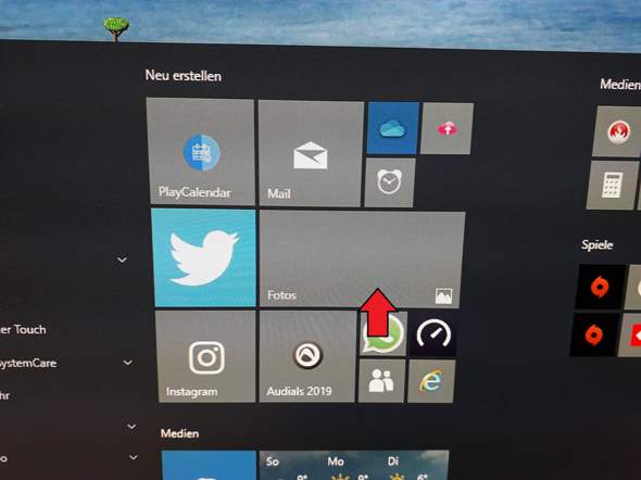 WIN 10, Startmenue, Foto-App?