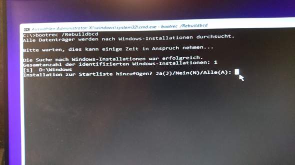 Wie kann ich im CMD ja drücken?