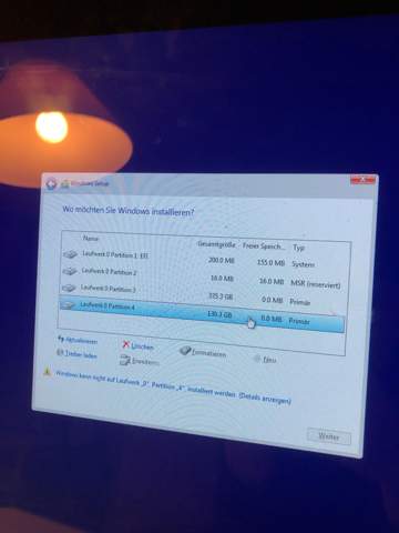Windows 10 installieren was muss ich auswählen? „weiter“ wird grau angezeigt?