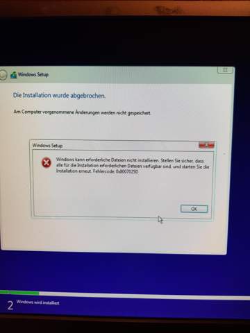 Windows 10 Installation klappt nicht, was tun?