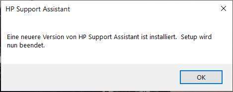 HP Support Assistent lässt sich nicht neu installieren?