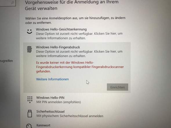 Fingerabdruck geht nicht?