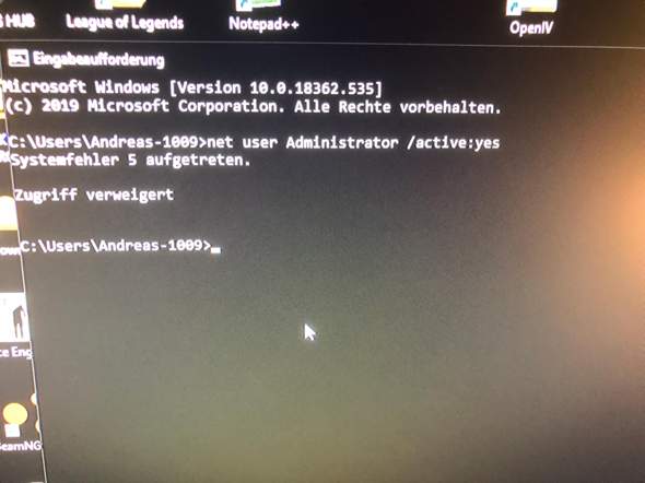 Windows Adminrechte weg gehackt?