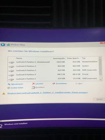 Windows 10 installation Laufwerk Hilfe?