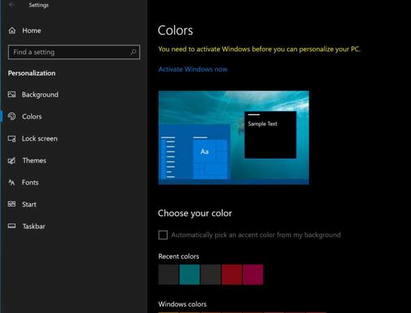 Windows 10 ohne aktivierung personalisieren?