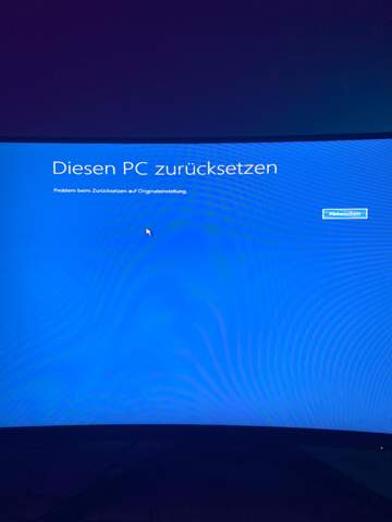 Windows 10 zurücksetzen geht nicht Problem auf Orginaleinstellung zurücksetzen?