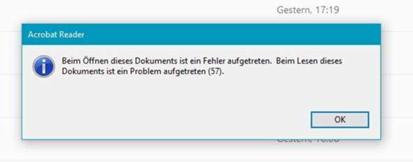 Windows 10 - Adobe Acrobat Reader (PDF´s können nicht öffnen)?