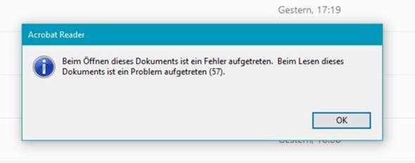 Windows 10 - Adobe Acrobat Reader (PDF´s können nicht öffnen)?