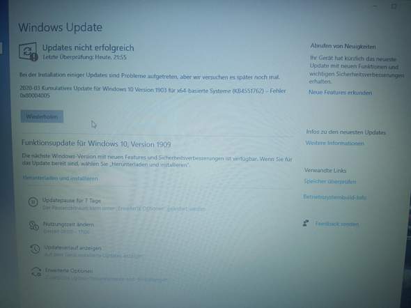 Windows Update nicht erfolgreich?