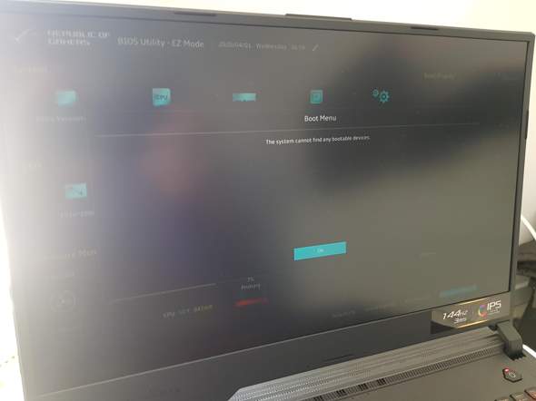 ASUS ROG STRIX SCAR III - Ohne Betriebssystem, wie Windows 10 vom USB-Stick installieren?