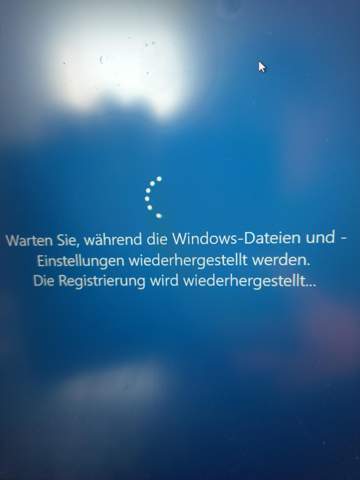 Windows 10 Systemwiederherstellung hängt was tun?