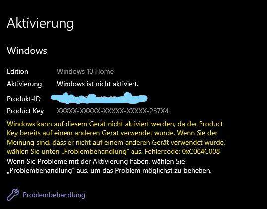 Mainboard gewechselt und  jetzt geht mein  Windows Code nicht mehr?