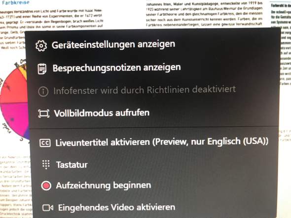 Wie ändere ich den Hintergrund im Online Meeting?