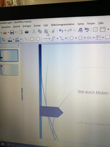 Wie kann man bei LibreOffice Präsentationen den Text bearbeiten?