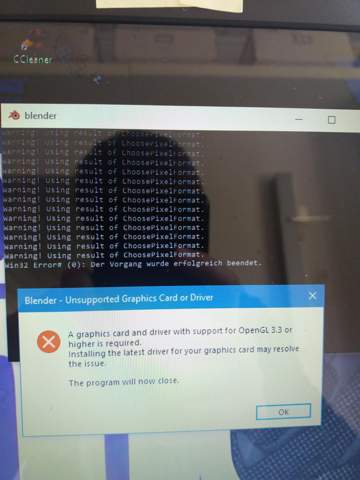 Blender startet nicht trotz aktuellen Grafikkarten?