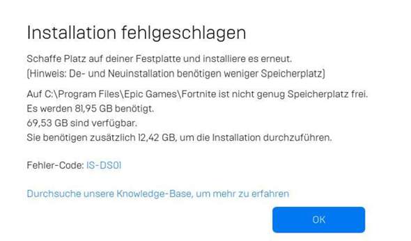 Fortnite auf Externe Festplatte installieren?