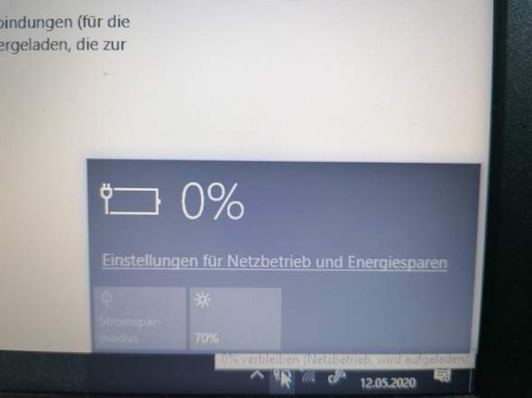 Woran kann es liegen das Windows 10 Akku nicht läd?