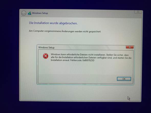 Windows 10 installieren funktionierte, aber jetzt nicht mehr?