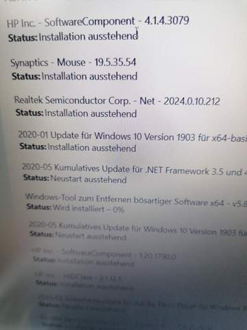 HP Notebook Installation ausstehend?