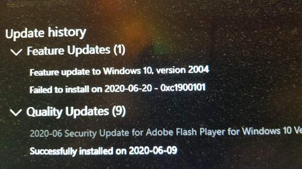 Pc konnte update nicht beenden , Ursache?