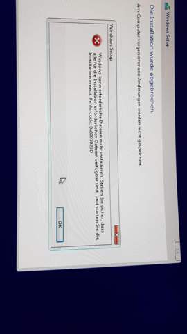 Windows lässt sich nicht installieren (0x8007025D)?