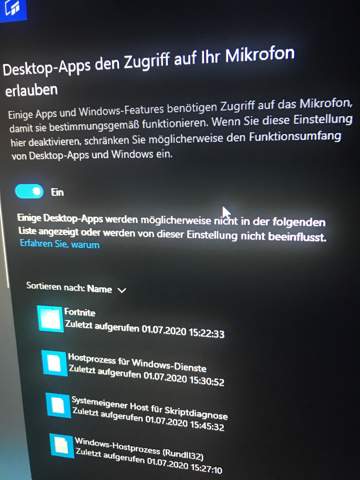 Wie erteile ich die Mikrofon Erlaubnis für Desktop App Windows 10?