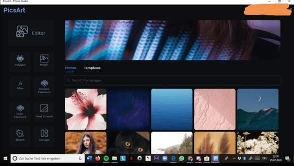 Warum hat PicsArt bei mir dieses Design?