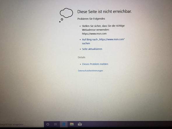 Microsoft Edge Seiten sind nicht verfügbar?