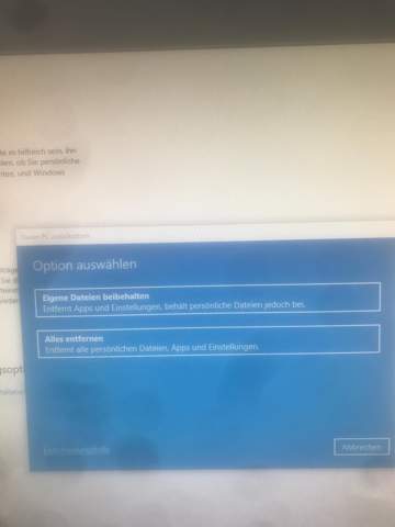 Bleibt Windows wenn PC zurückgesetzt wird?