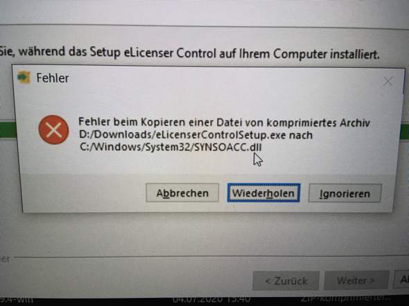 eLicenser Control kann nicht installiert werden?