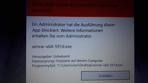 warum blockiert mein laptop winrar?