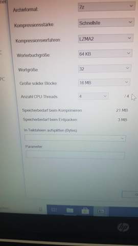 Was bedeutet Kompressionsstärke bei 7-Zip?