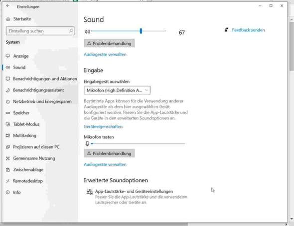 Windows 10 Lautstärkepegel von Mikrofon erhöhen - wie?