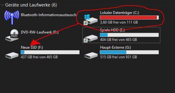 Wie kann ich Windows von C: SSD auf andere SSD verschieben?