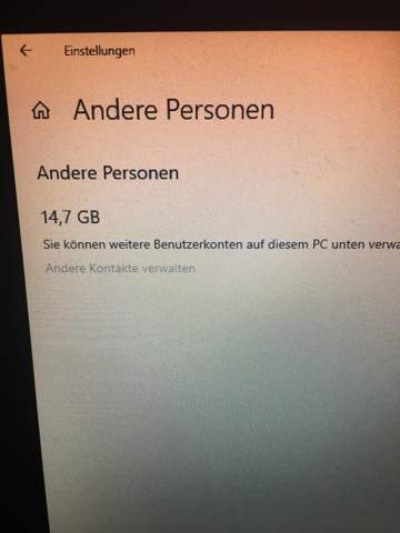 Speicherplatz von anderen Nutzerkonto entfernen?