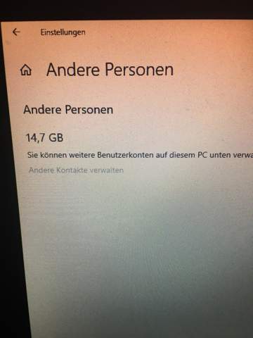 Speicherplatz von anderen Nutzerkonto entfernen?